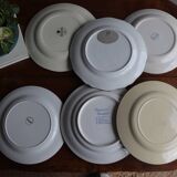 6 assiettes plates dépareillées vintages