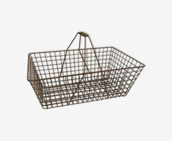 Panier ancien métallique jardin ou déco