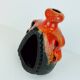 exceptional CANDLE HOLDER bay ceramic model no. 319 25 orange and black