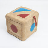 Vintage cube therapeutic toy by Renate Müller for H. Josef Leven, Sonneberg, 1960s