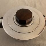 Luc Lanel silver metal and rosewood sugar for Christofle art deco