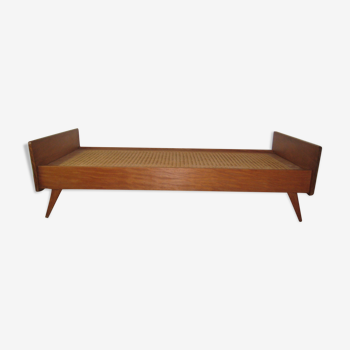 Teak and caning scandinavian style bed