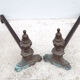 Vintage fireplace channels, cast-cast and bronze chenets