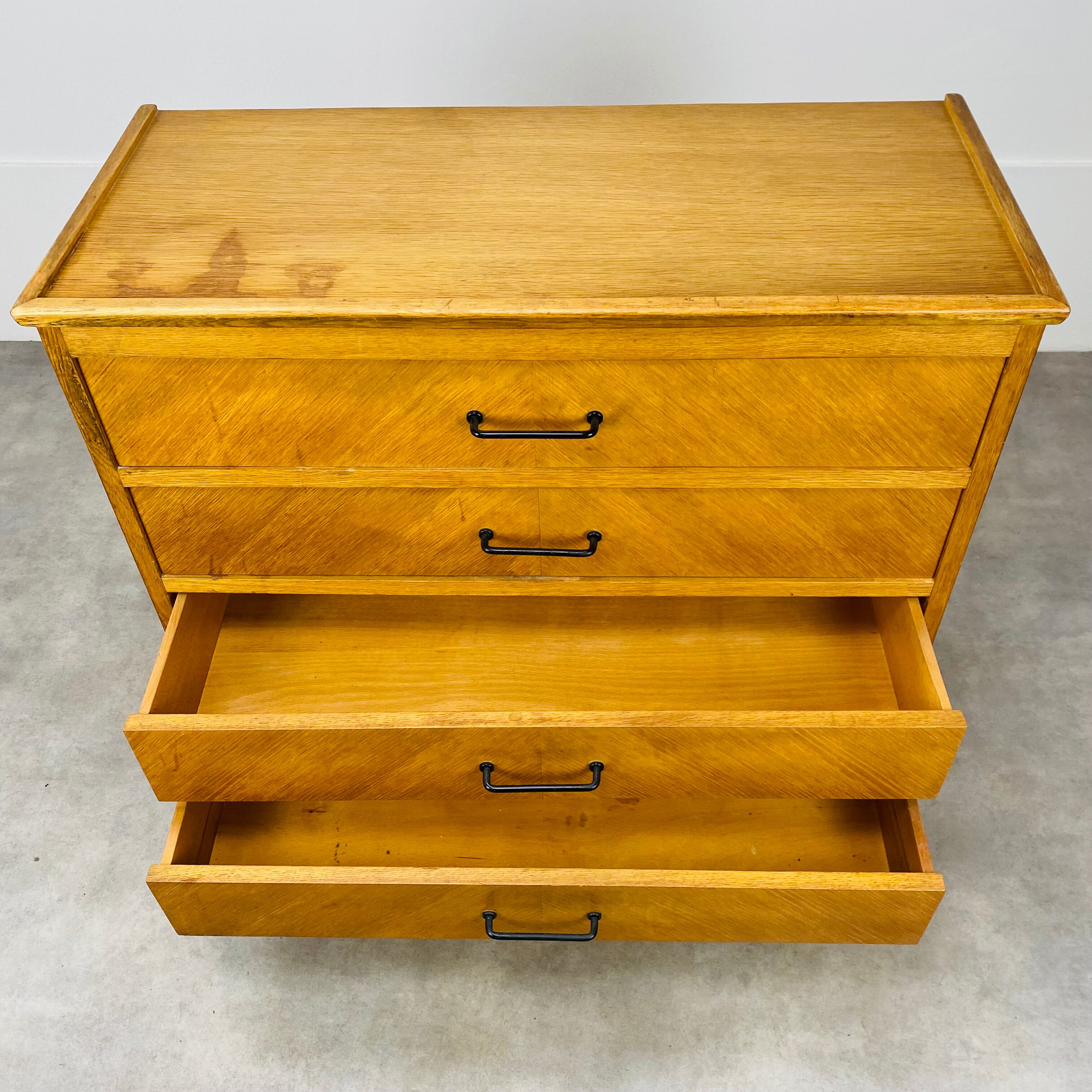 Vintage chest of drawers 50s blond wood