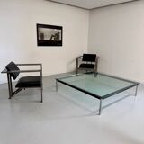 XXL coffee table LC10 design by Le Corbusier for Cassina, 1980s, glass.