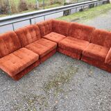 Modular velvet sofa bench 5 blocks