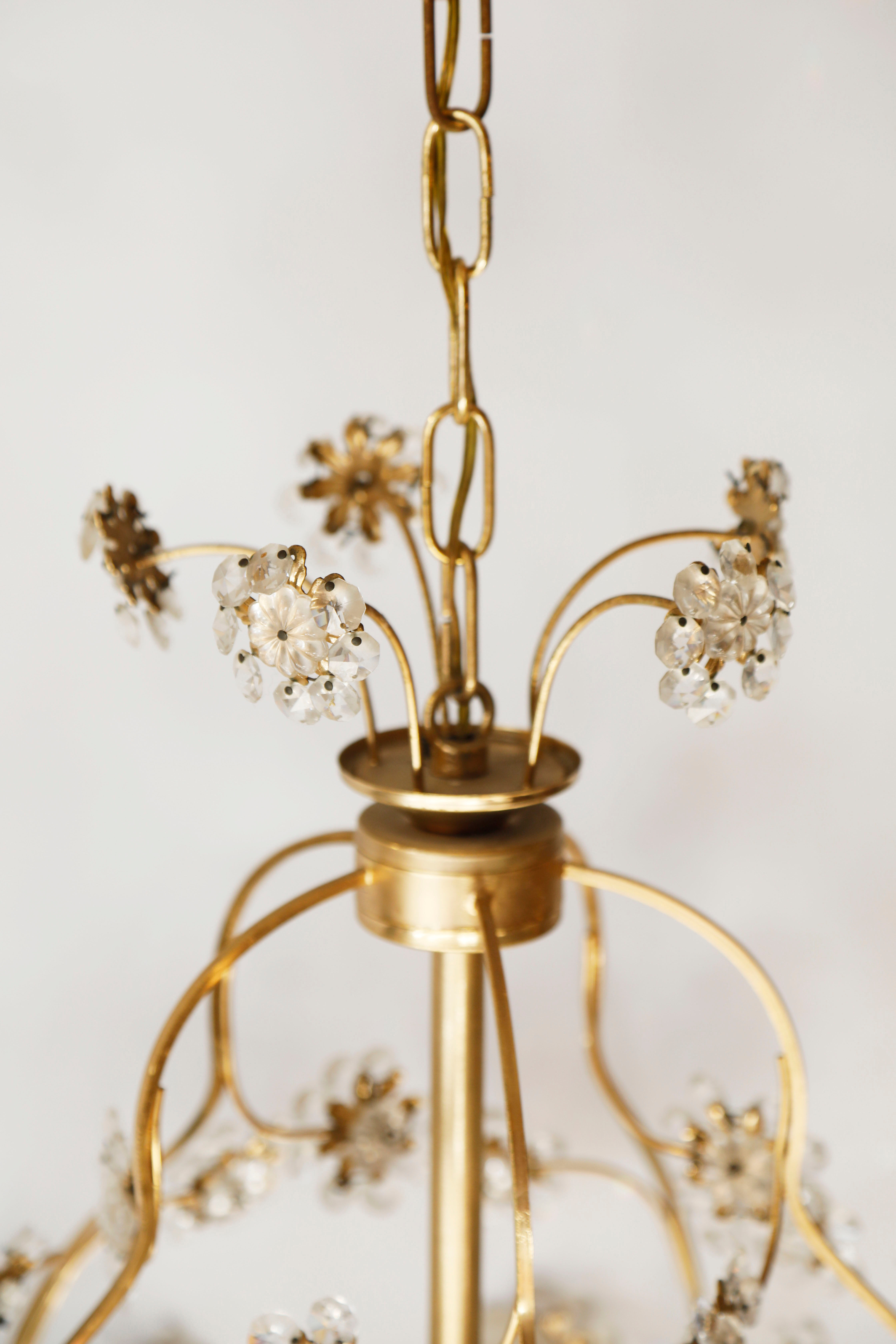 Lustre cage flowers of glass stamps