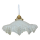 Suspension Opaline Plissée Décor Clichy MarbréPlafonnier porcelaine fil neuf