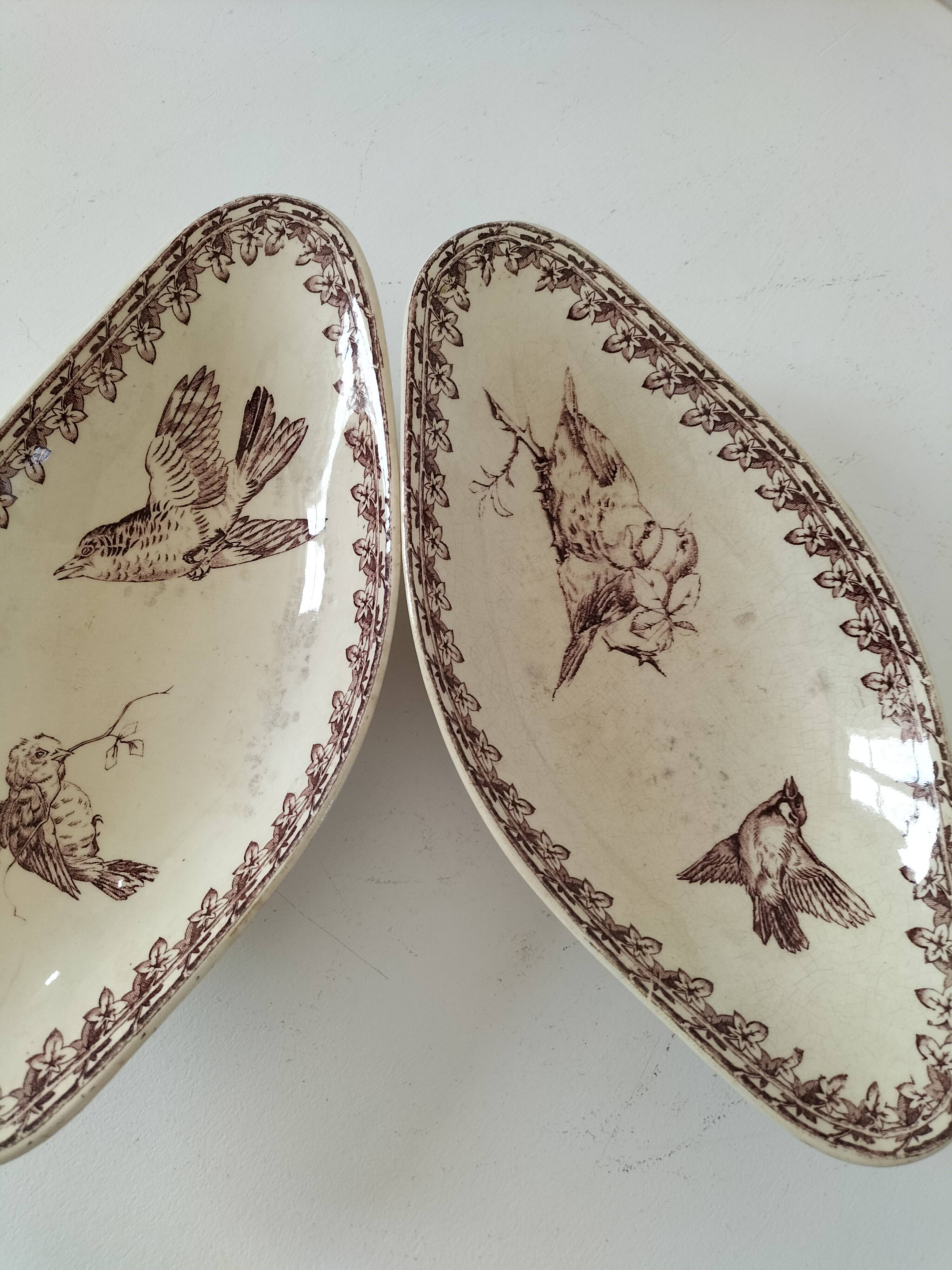 Two vintage U&C Sarreguemines Buffon model dishes