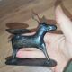 Vintage iron gazelle candle holder for tea light candle