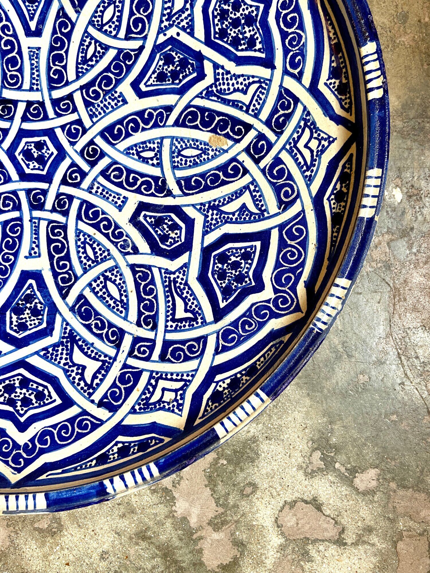 Blue glazed ceramic bowl