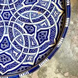Blue glazed ceramic bowl