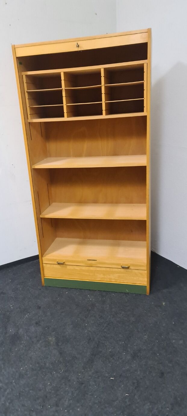 Vintage roll front cabinet by Wini