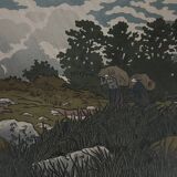 Lithograph by Henri Rivière Stream at Lopérec