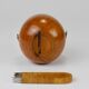Carl Aubock sugar bowl & tongs, walnut, nickel, cane, no. 3536, 1940s