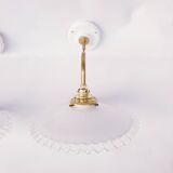 Swan neck and serrated opaline wall lights