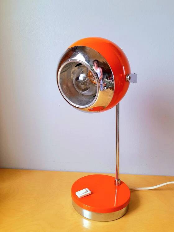 Orange eyeball lamp, G.Reggiani 70s