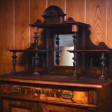 Antiker Gründerzeit-Schrank mit Wurzelfurnier – ca. 150 Jahre alt