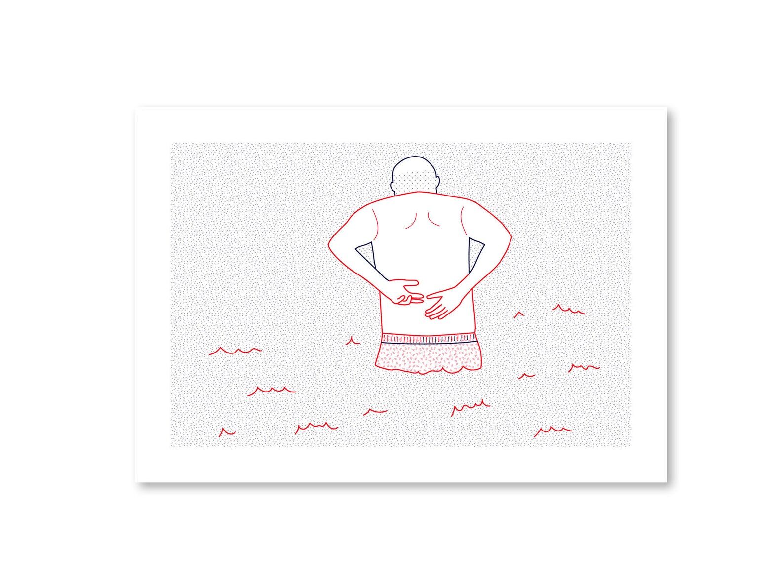 Illustration A4 naiade no. 3/8 brittany bather sea