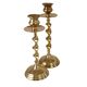 Pair of mid-century twisted metal candle holders