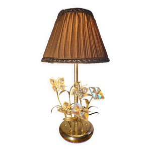 Lampe chrome or laiton - fleur
