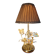 chrome or brass glass lamp, flower and butterfly 1975 to 80s pleated shade