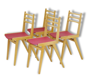 Suite de 4 chaises bistrot chêne