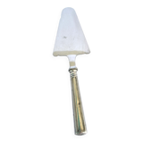 Vintage pie shovel in silver metal and stainless steel blade - Contour net decoration