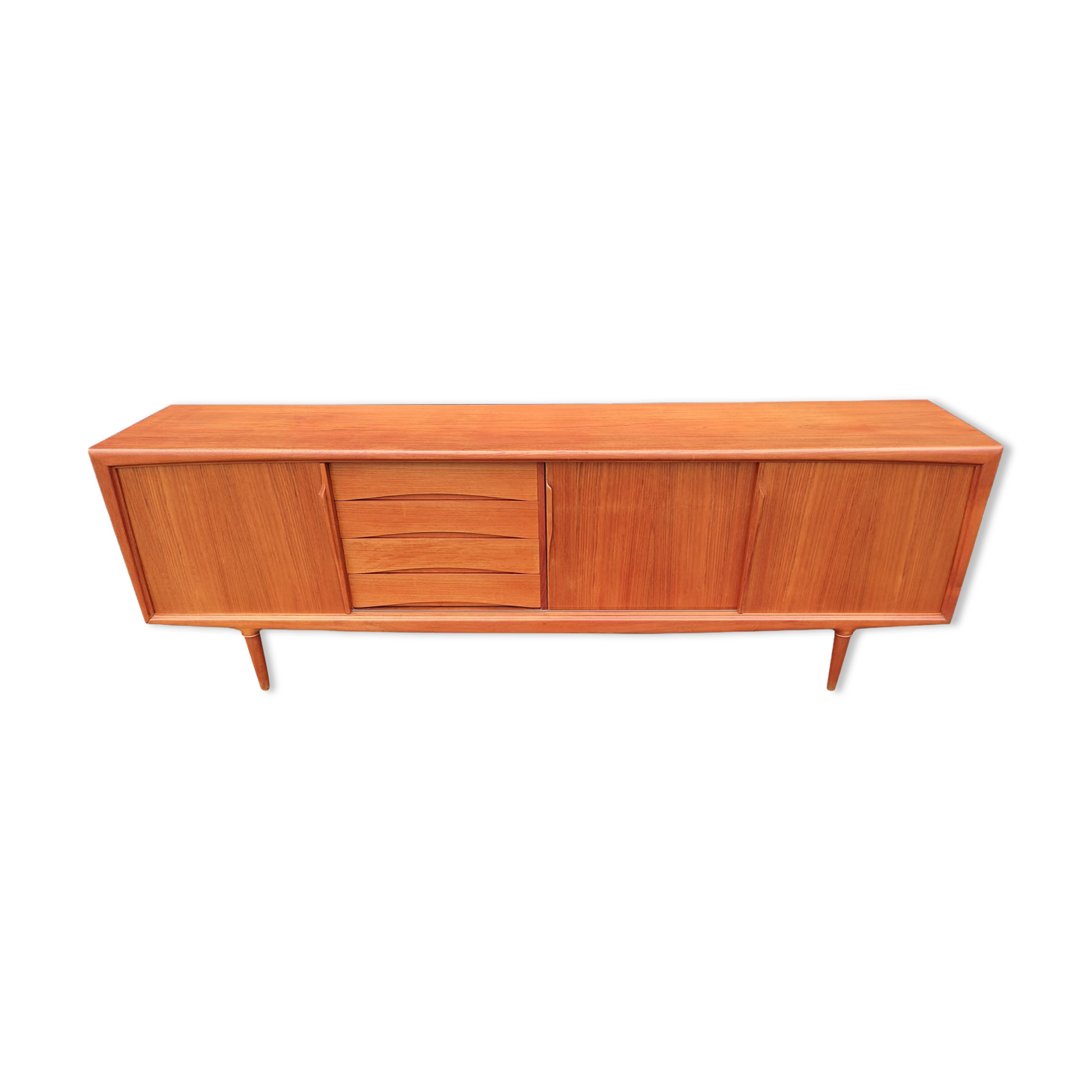 Scandinavian teak row by Axel Christensen for ACO Mobler