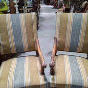 Pair of walnut armchairs – Louis XIII style – Turned and carved wood - X