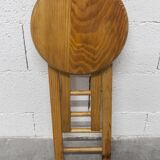 Folding stool by Roger Tallon in pine, 1960