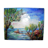 Huile sur toile signée EMC