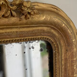 Old mirror louis Philippe gilded gold leaf pediment angels