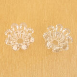2 clear glass candle holders