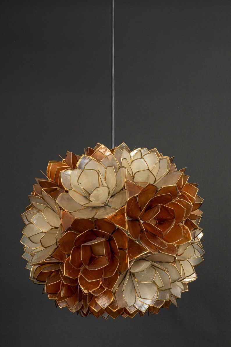 Suspension ball in pearly capiz shell Germany 1960s