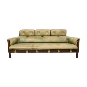 Leather 3 seater sofa 1970