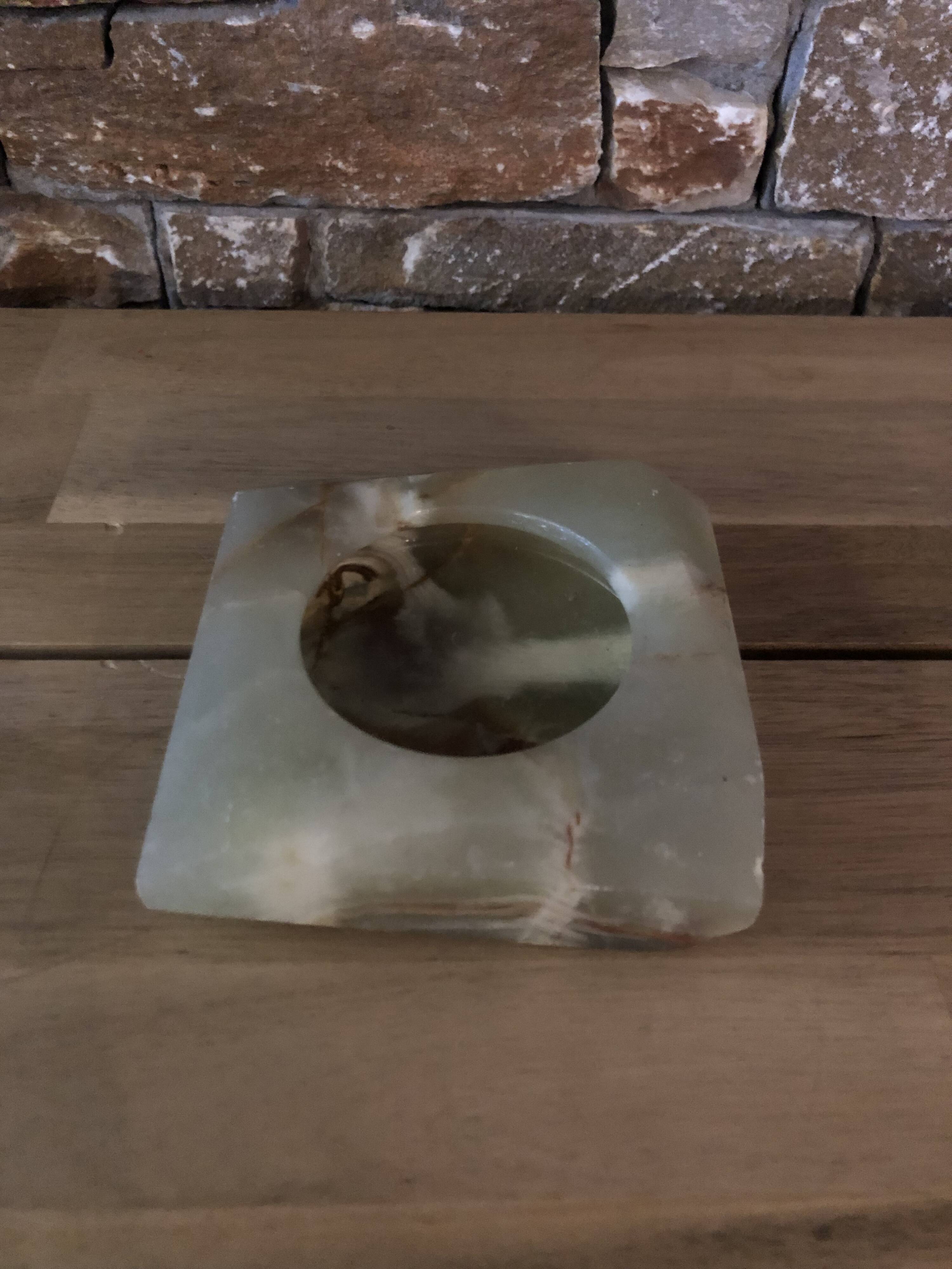 Marbled onyx ashtray