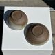 Duo of small brown bowls and speckled glazed ceramic (1top + 1bottom)
