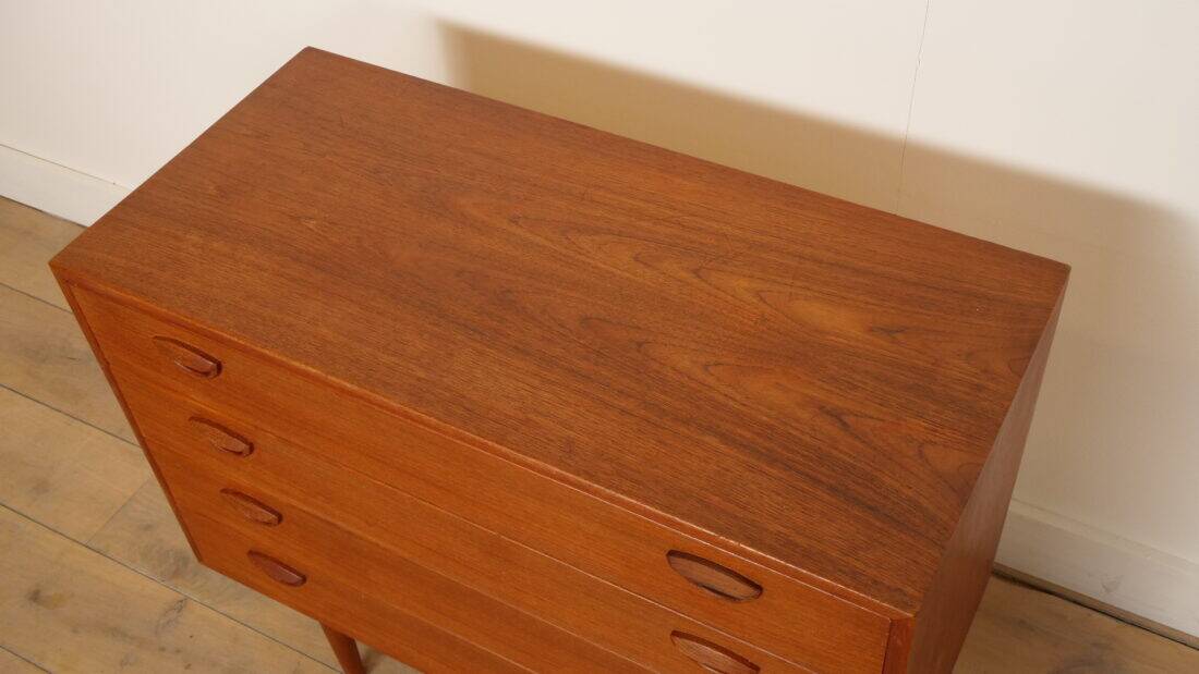 Vintage teak chest of drawers with 4 drawers by Kai Kristiansen