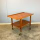 Rolling side table, serving trolley, teak, vintage from the 60s