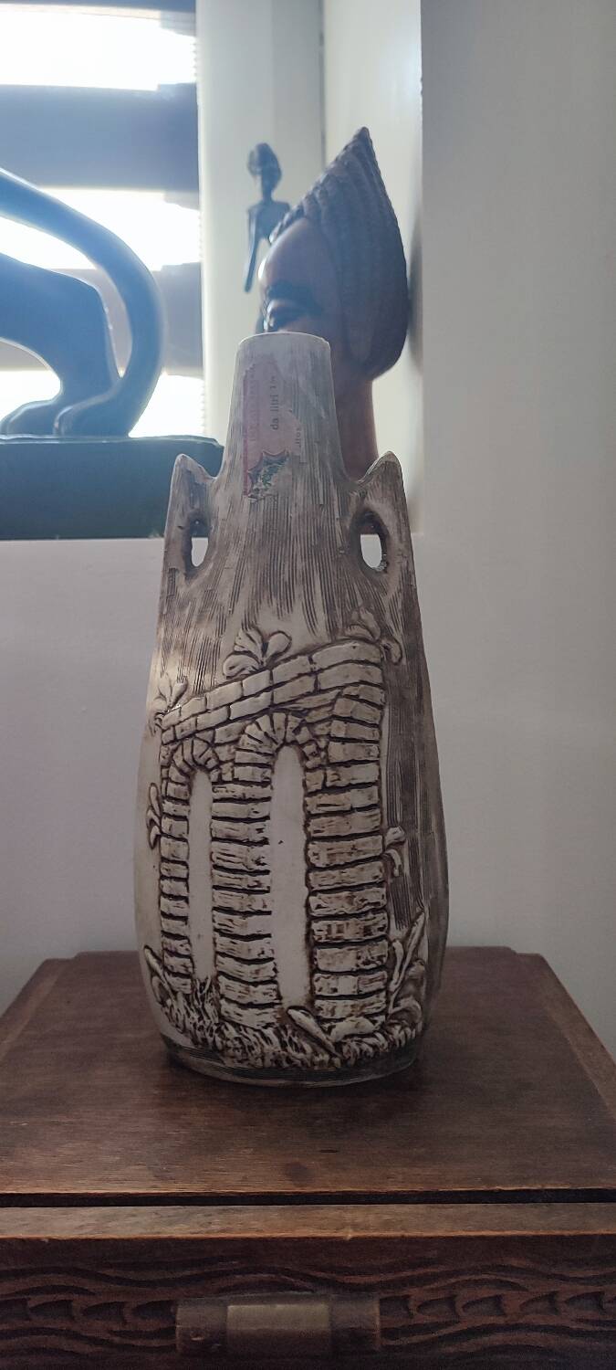 Vase signed EVA-SUD Mod. Dep vintage Italian ceramic