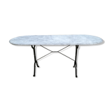 Marble and cast iron bistro table