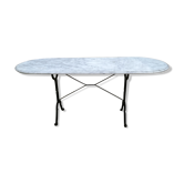 Table bistrot en marbre et fonte
