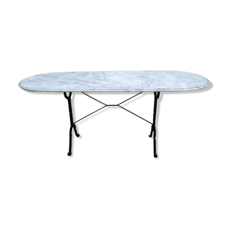 Marble and cast iron bistro table