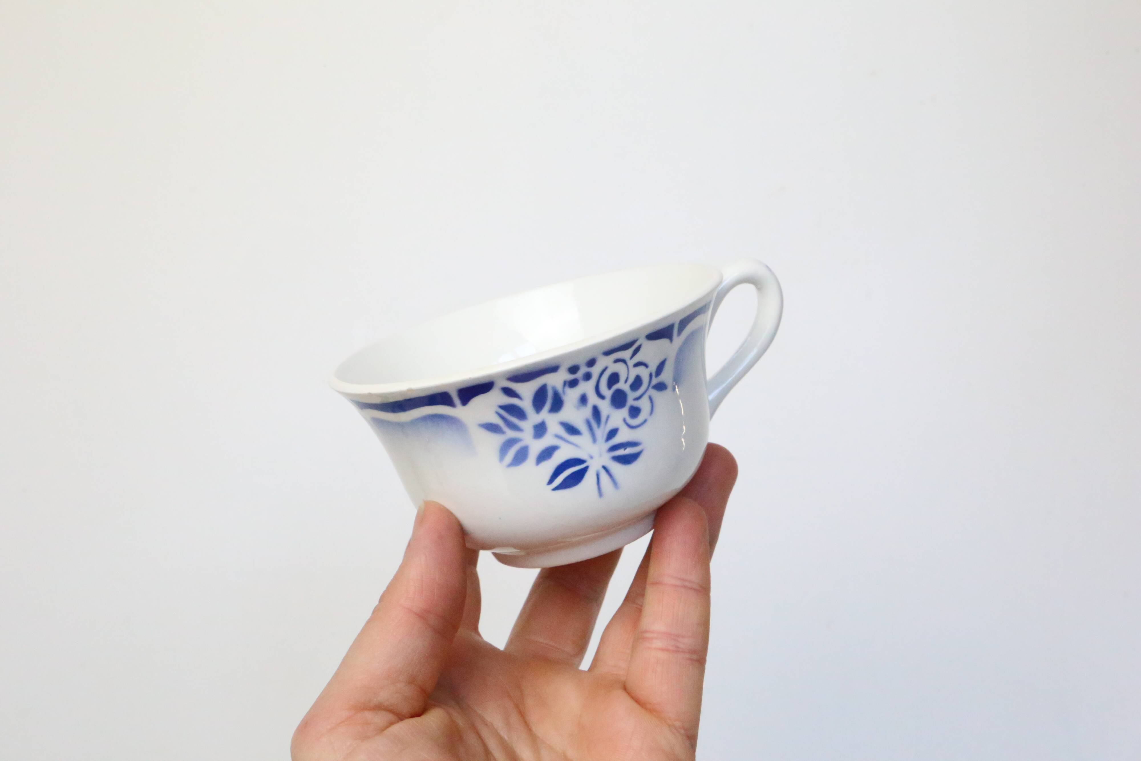 Set of 4 Céranord cups, vintage, French