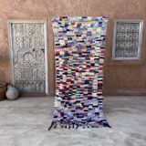 Colorful Boucherouite Moroccan rug - 95 x 211 cm