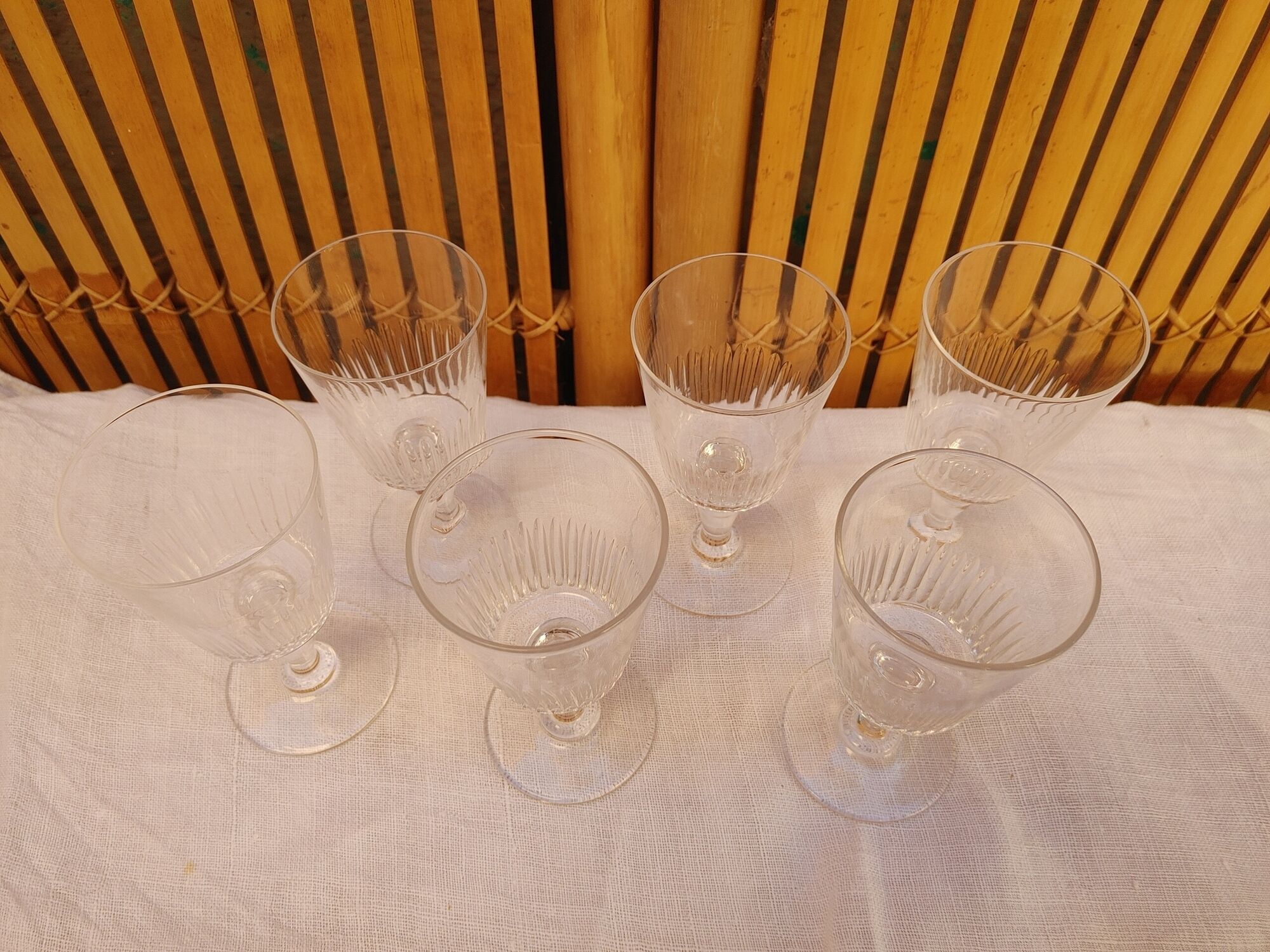 Baccarat - 6 old cut crystal port glasses