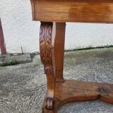 Empire restauration console with marble top in walnut from the 19th century