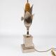 Lamp base Corn ears Maison Charles in silvered bronze 1970