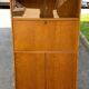 Vintage Scandinavian glass secretary with 3 doors